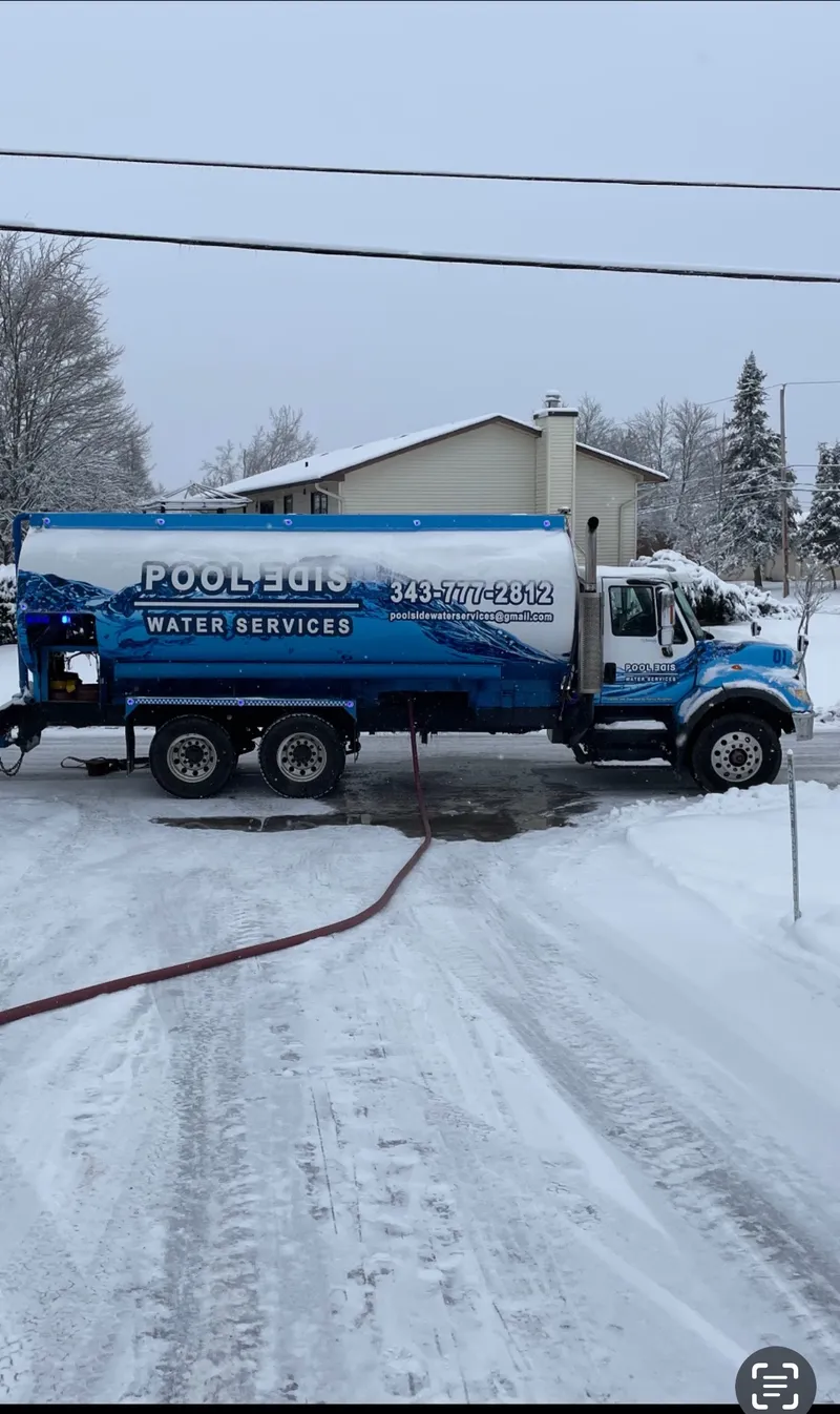 Emergency water delivery truck responding to an urgent request in Ottawa