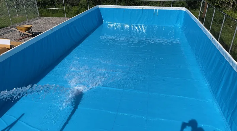 Newly installed pool fully filled and ready to use in Ottawa