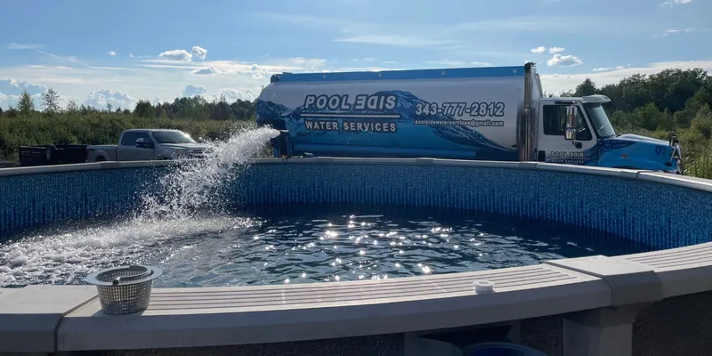 Rural property cistern filled by water delivery near Ottawa